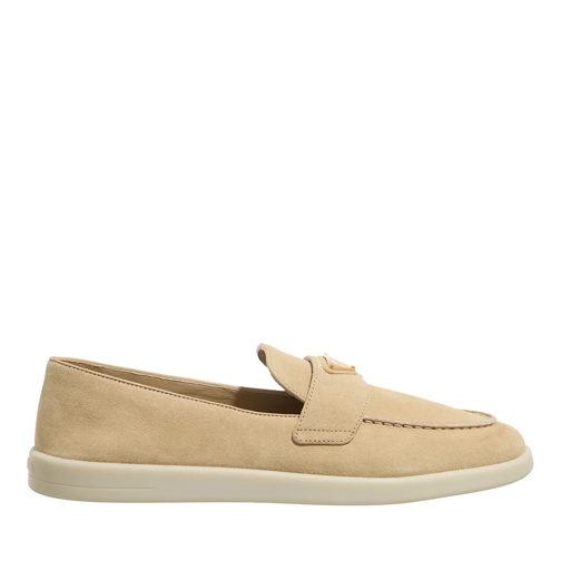 Prada Loafer Suede Logo Loafer Ecru