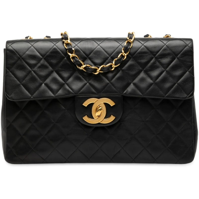Chanel Schultertasche Maxi XL Classic Lambskin Single Flap schwarz