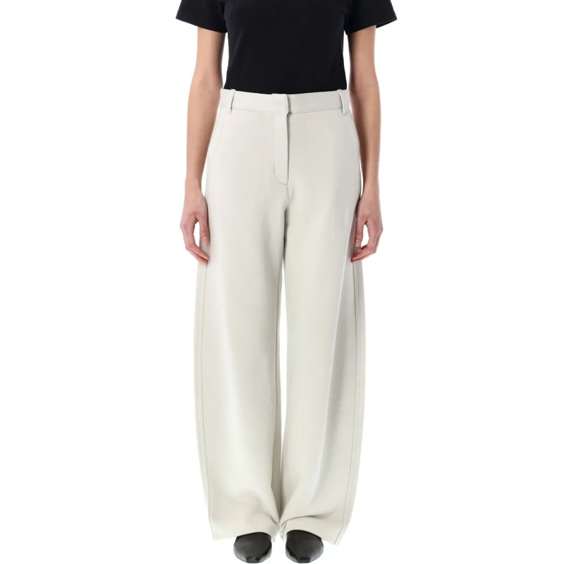 Low Classic  Tapered Light Grey Jersey Cocoon Fit Pants With Hi Grey