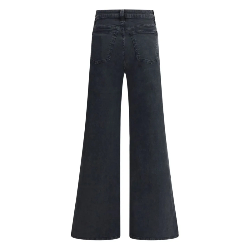 Khaite Jeans High-Waisted Wide-Leg Jeans In Washed Black Denim Black