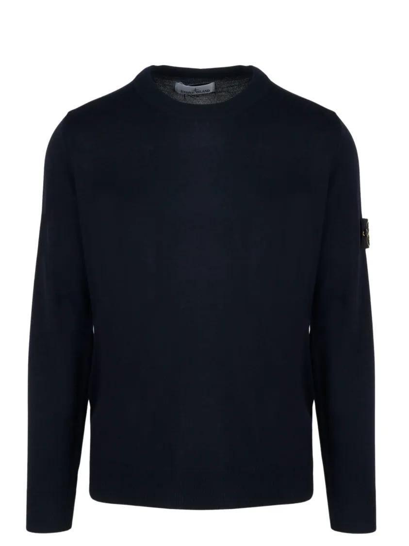 Stone Island - Merino Wool Sweater - Größe L - blau