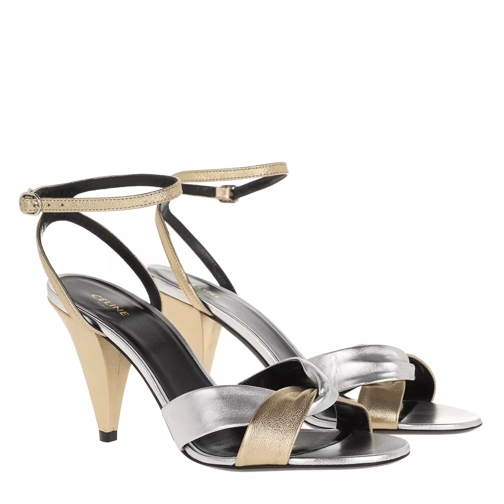 Celine Edwige Open Toe Leather Sandals Gold/Silver Sandale