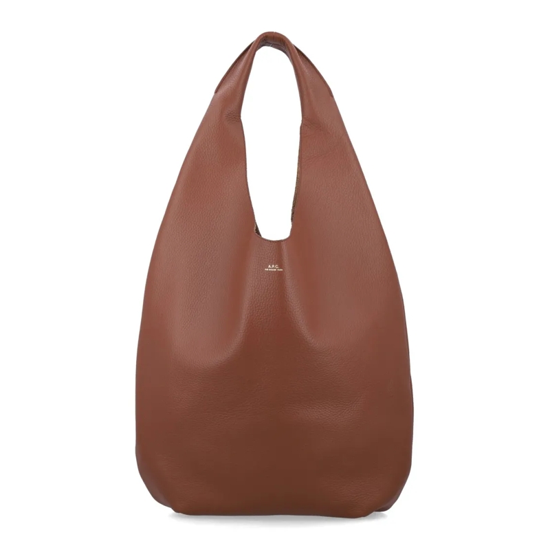 A.P.C. Schultertasche Le Neige Grained Leather Handbag Brown