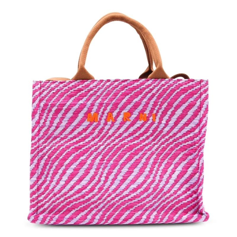Marni Tote Pink Patterned Tote Bag Pink