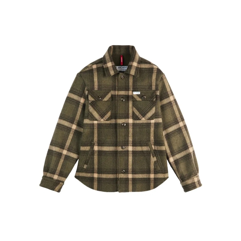 Fay  Over Shirt Archive With Classic Plaid Pattern Green