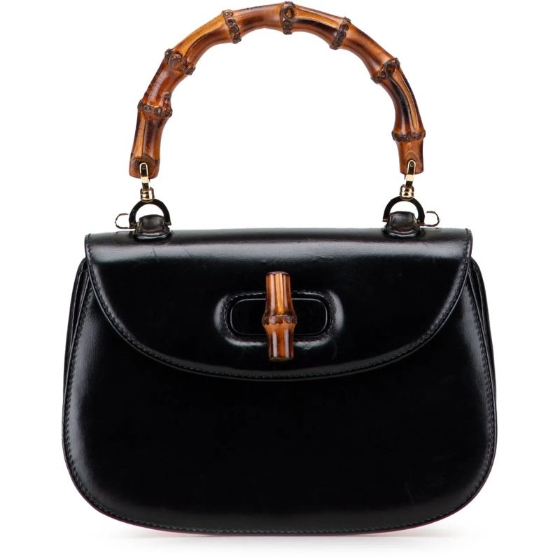 Gucci Sac à bandoulière Calfskin Bamboo Night schwarz