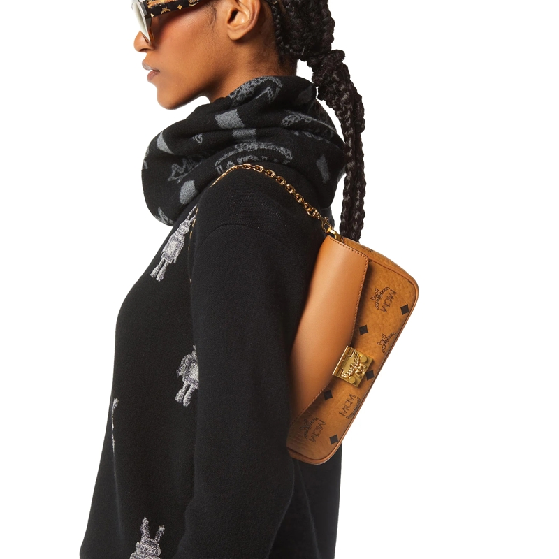 MCM Crossbodytas Tracy Vi Lthr Mix Crossbody Mni Co Cognac(Image 3)