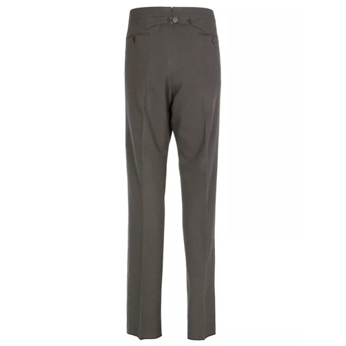 Thom Browne Side-Stripe Cotton Trousers Grey 