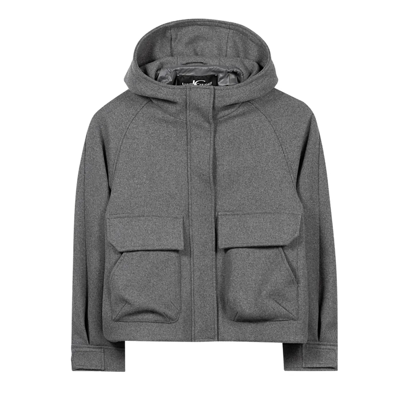Luisa Cerano Windjack Outdoorjacke aus Woll-Mix heather grey