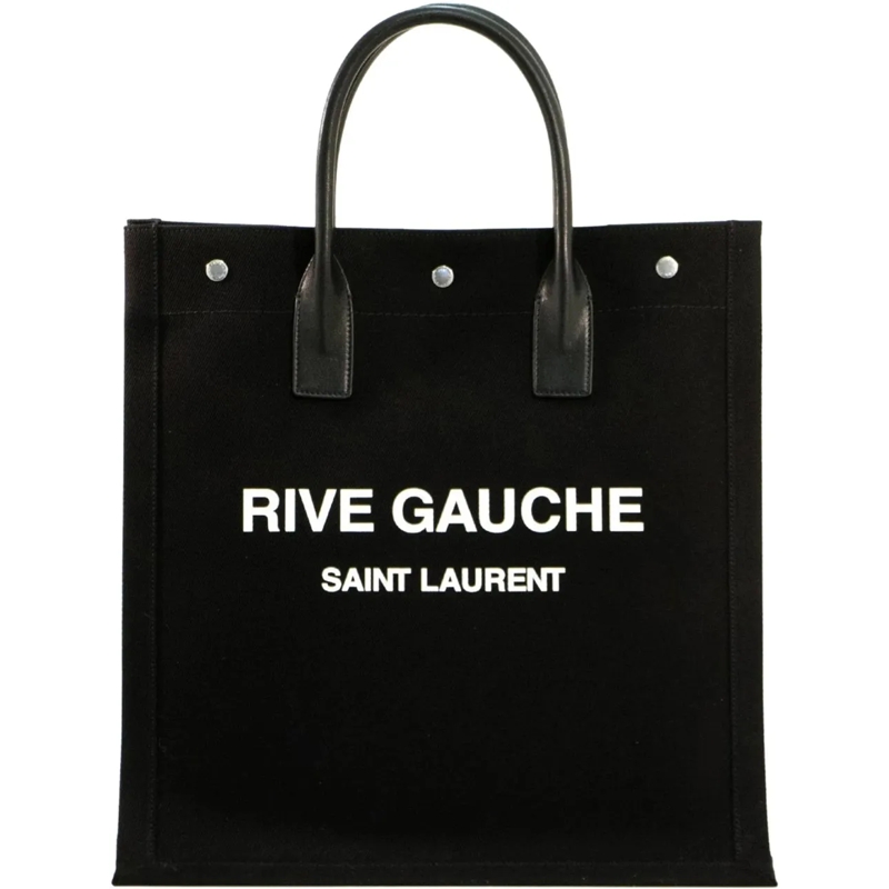 Saint Laurent Tote Rive Gauche Logo Tote Bag schwarz
