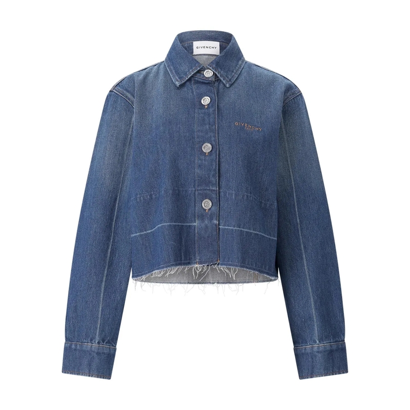 Givenchy Jeansjacke Hemdbluse aus Denim blau
