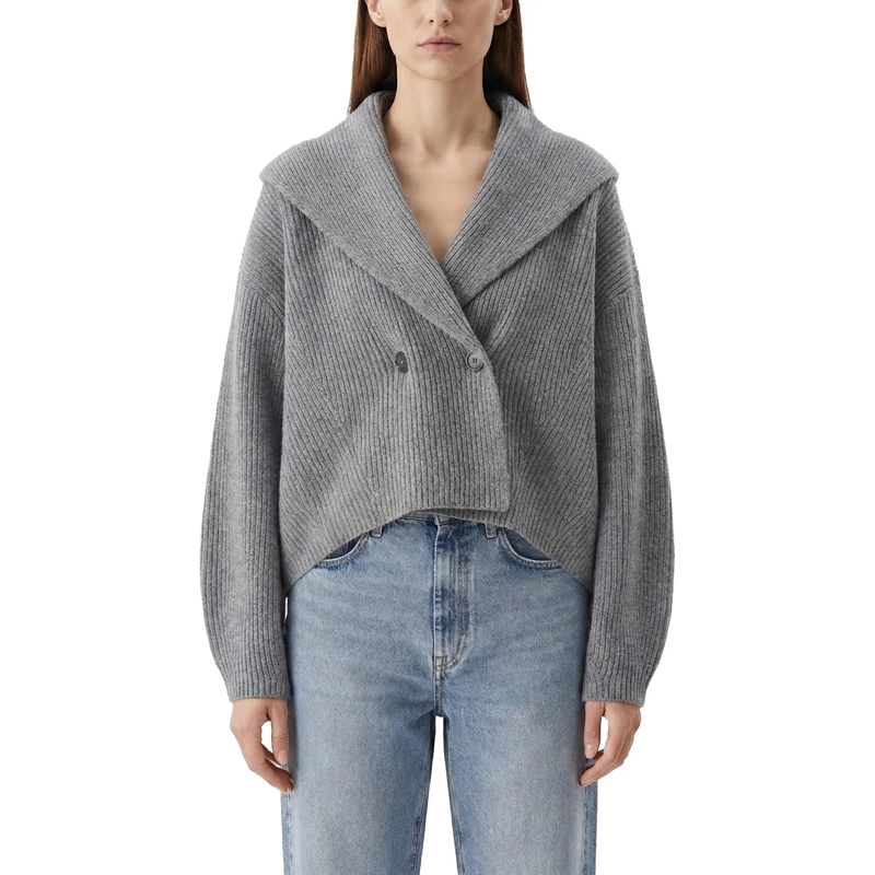 TOTEME Cardigan Strickjacke aus Wollmix grau(Image 2)