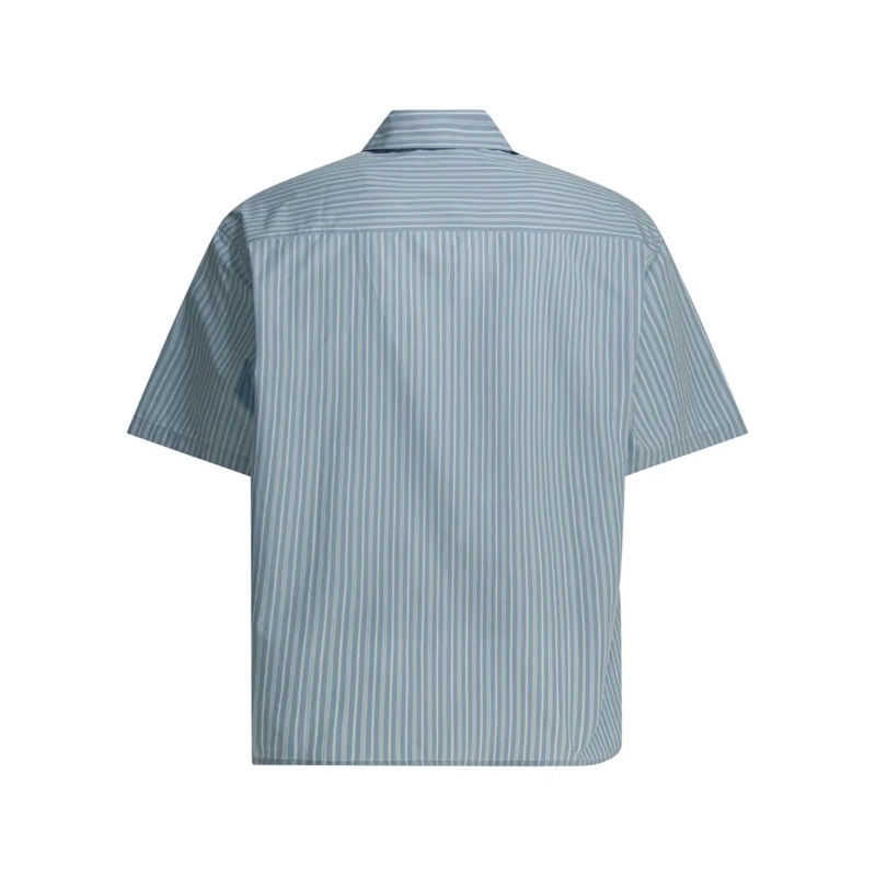 AMI Paris Hemd Light Blue Short-Sleeve Shirt With Pearl Accents Grey(Image 4)