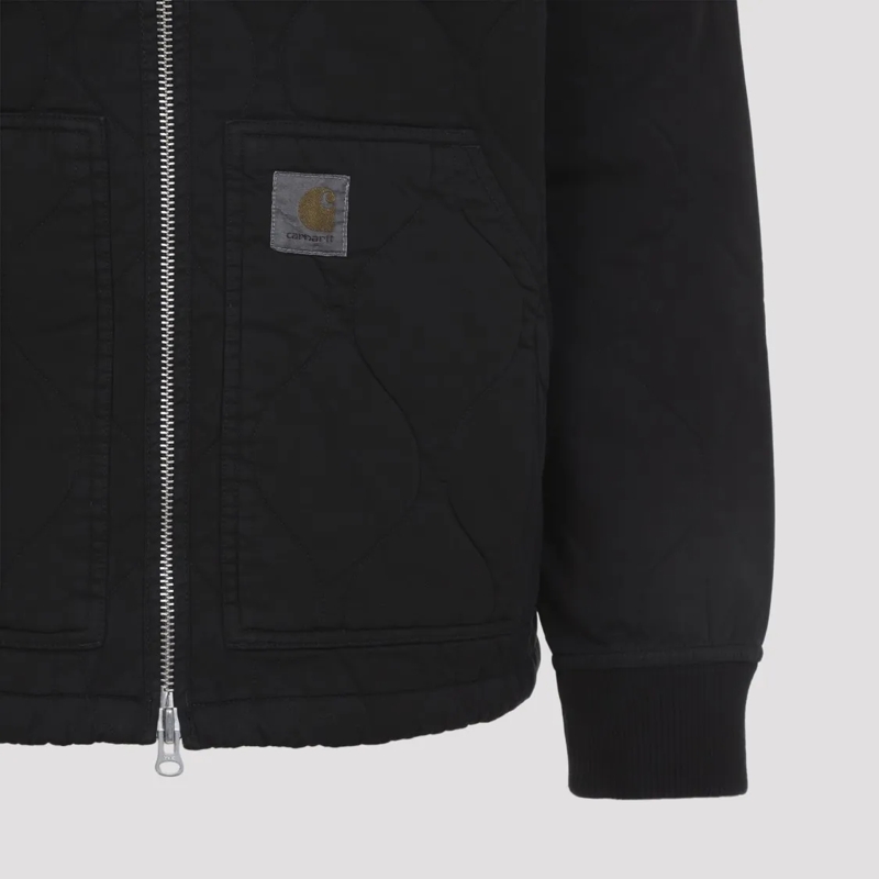 Carhartt Wip Bomberjacke Quilted Black Cotton Jacket With Design Black