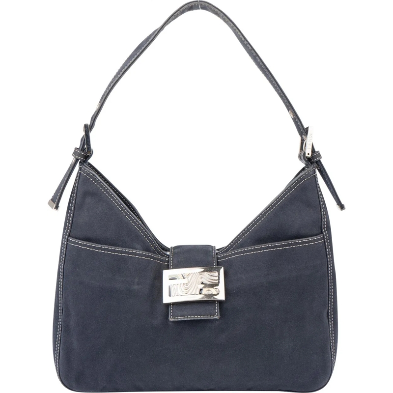 Fendi Schultertasche Fendi Limited FF Buckle Cotton Handbag mehrfarbig