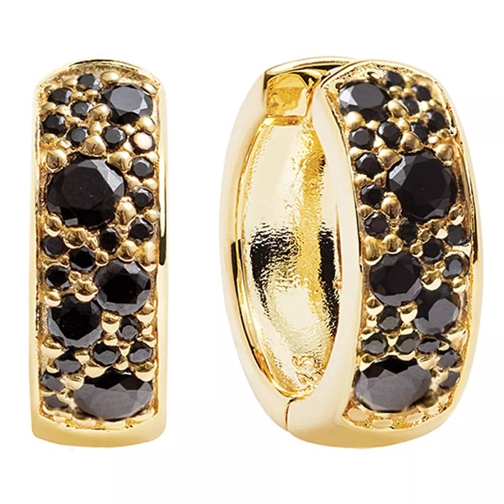 Sif Jakobs Jewellery Novara Circolo Earrings Black Yellow Gold Creole