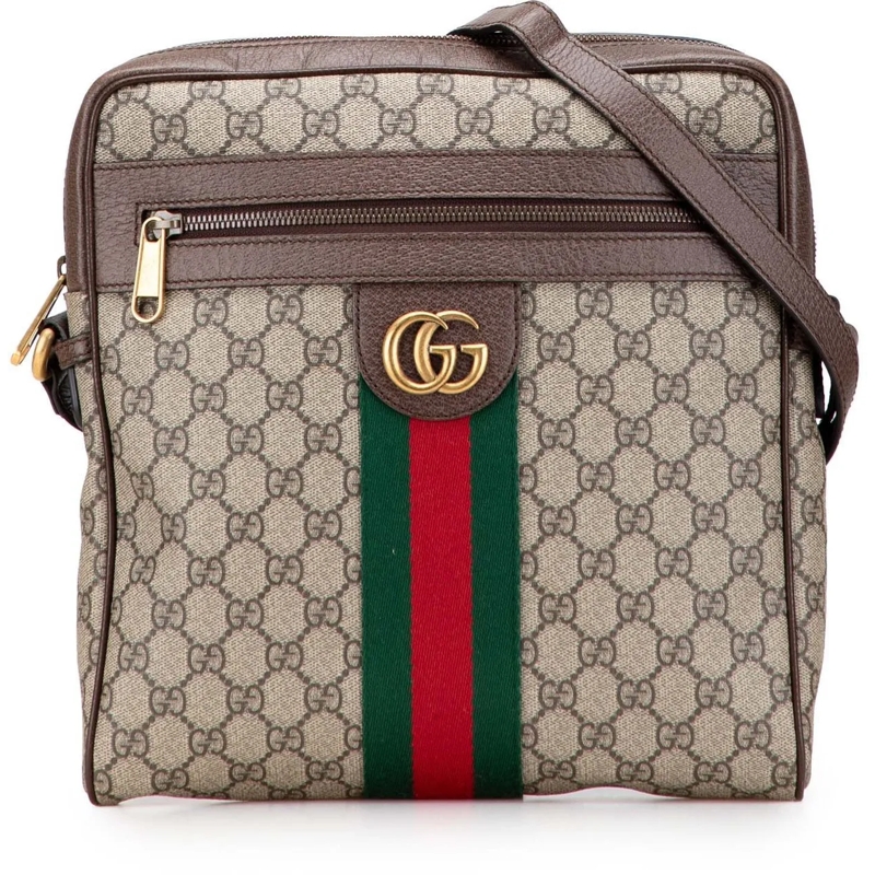 Gucci Sac à bandoulière Medium GG Supreme Ophidia Crossbody braun