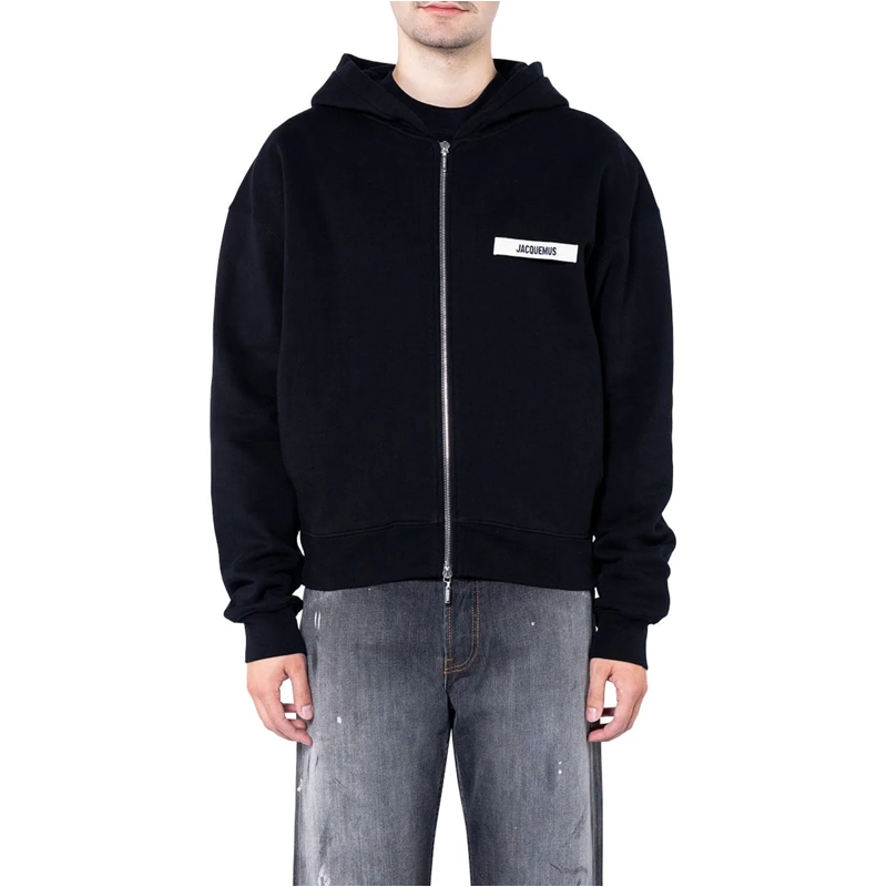 Jacquemus  LE HOODIE ZIP GROS GRAIN BLACK schwarz