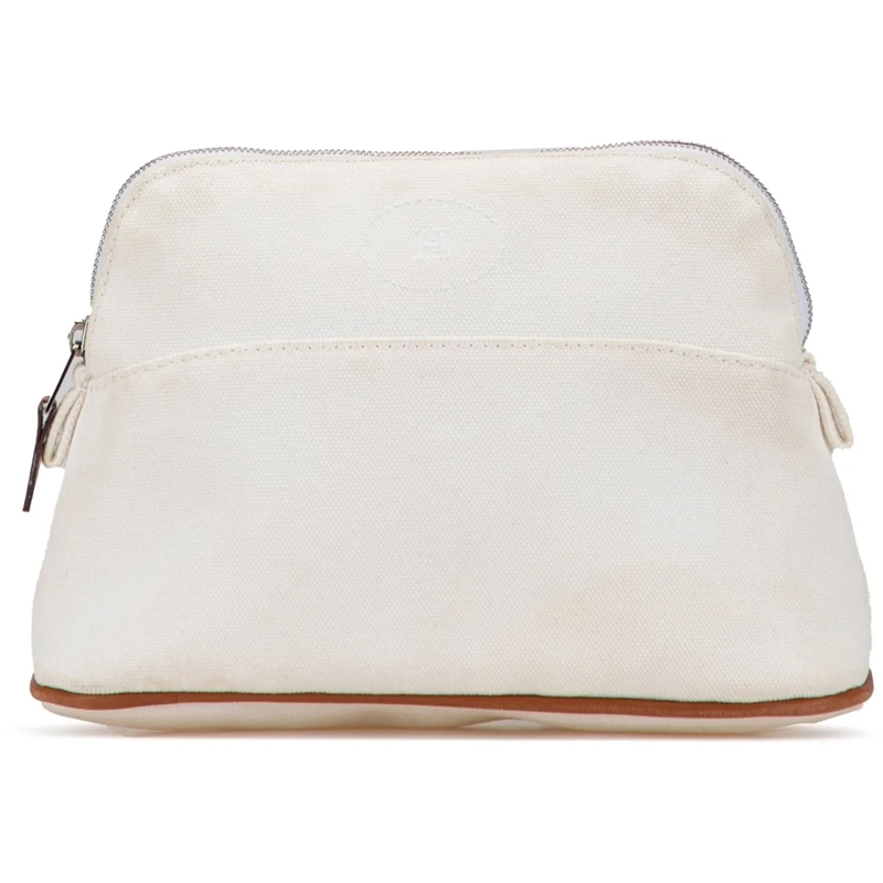 Hermès Necessaire Toile Bolide Trousse de Voyage PM weiß