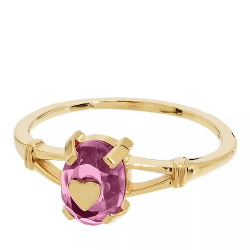 Anna + Nina Lucky Fortune Heart Ring Pink Statement Ring