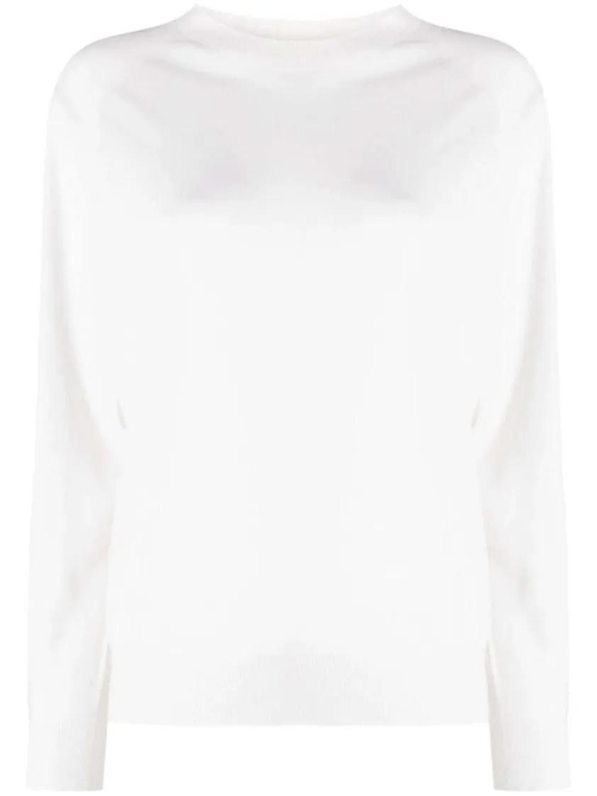Thumbnail - Peserico - Long-Sleeve Knitted Jumper - Größe 42 - weiß