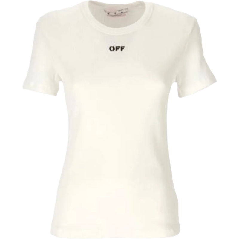 Off-White T-Shirt T-shirt bianca in cotone elasticizzato weiß