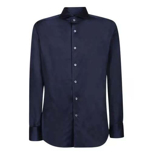Canali Blue Classic Longsleeve Shirt Blue 