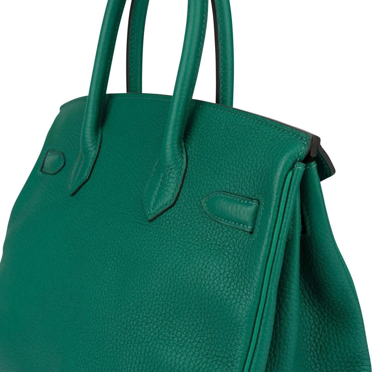 Thumbnail - Hermès Crossbody Bags - Hermes Vert Vertigo Verso Taurillon Clemence Leath - Gr. unisize - in Grün - für Damen