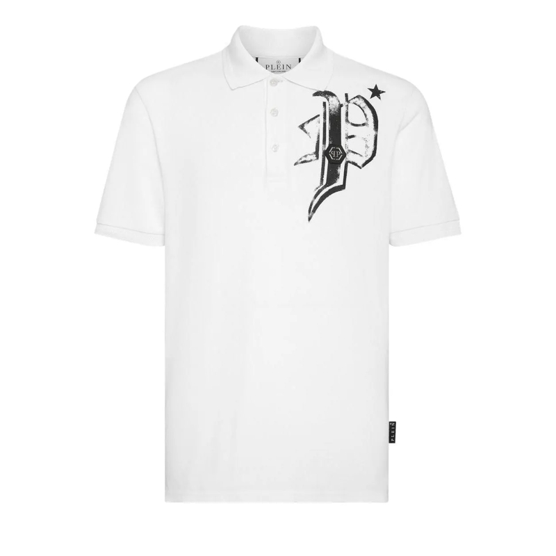 Philipp Plein Poloshirt Poloshirt Skull&Bones weiss