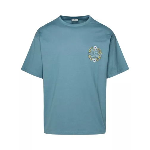 Etro Blue Cotton T-Shirt Blue 