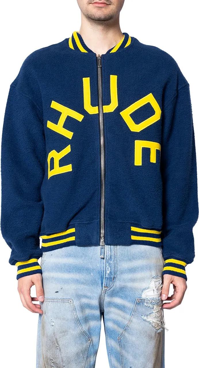Thumbnail - Rhude - OVERSIZED LOGO TERRY VARSITY NAVY/YELLOW - Größe M - gelb