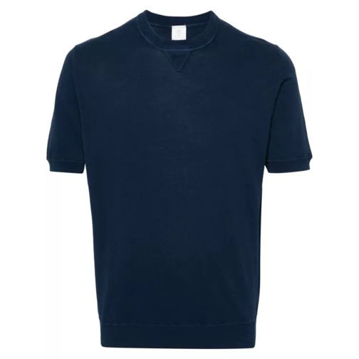 Eleventy Navy Blue Knit T-Shirt Blue 