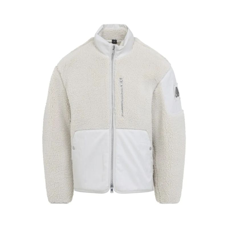 Moose Knuckles Doudoune Textured Fleece Jacket With Smooth Fabric Panels A Grey