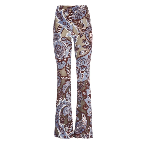 Etro Light Blue Pants With Print Blue 