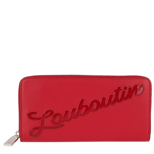 Christian Louboutin Panettone Wallet Leather Loubi Red Continental Wallet