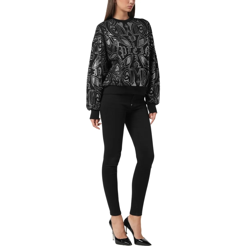 Philipp Plein Top Sweatshirt Ls Gothic Plein Verziert schwarz(Image 4)