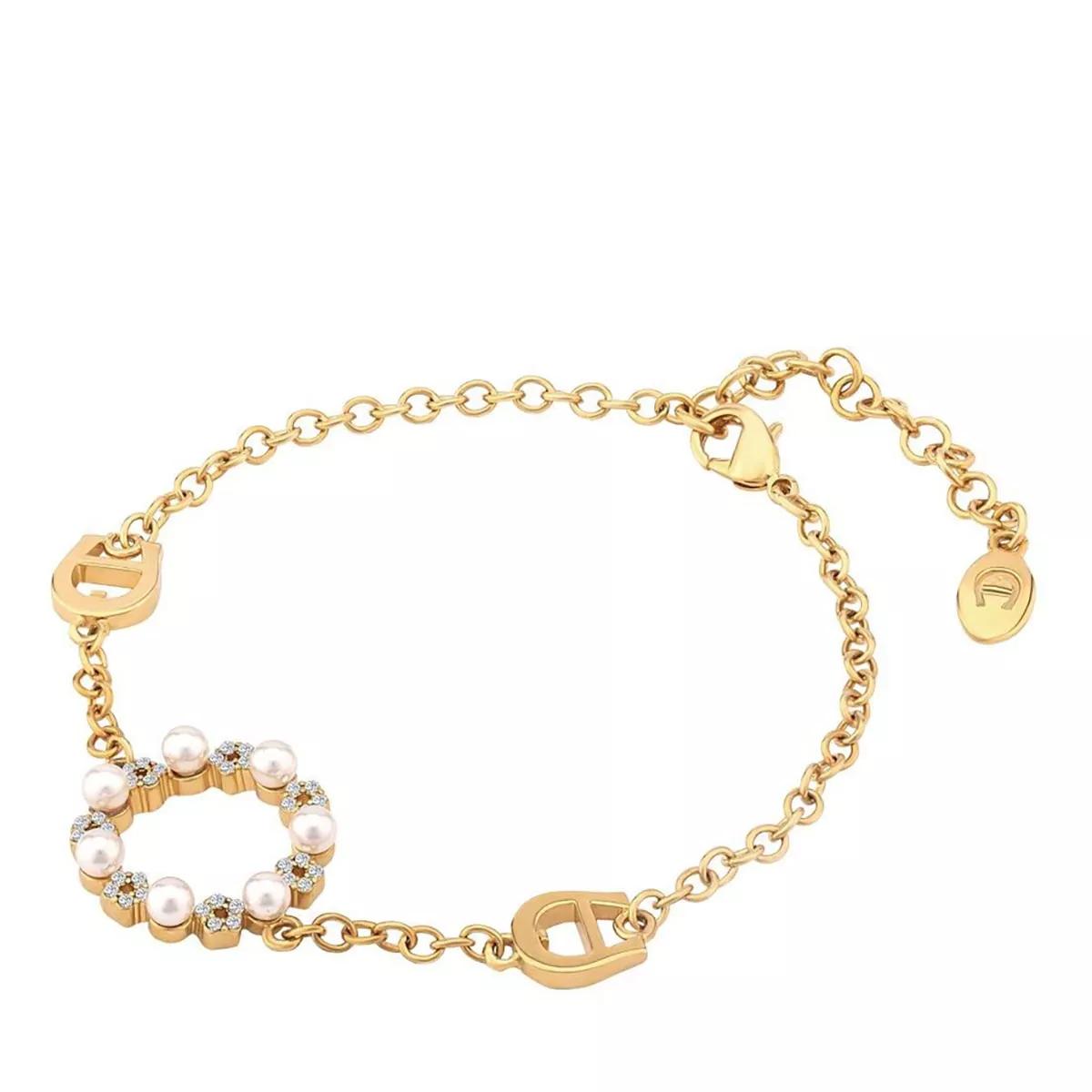 aigner bijouterie, bracelet round a logo w/pearl swarovski crystals en quarz - pour dames