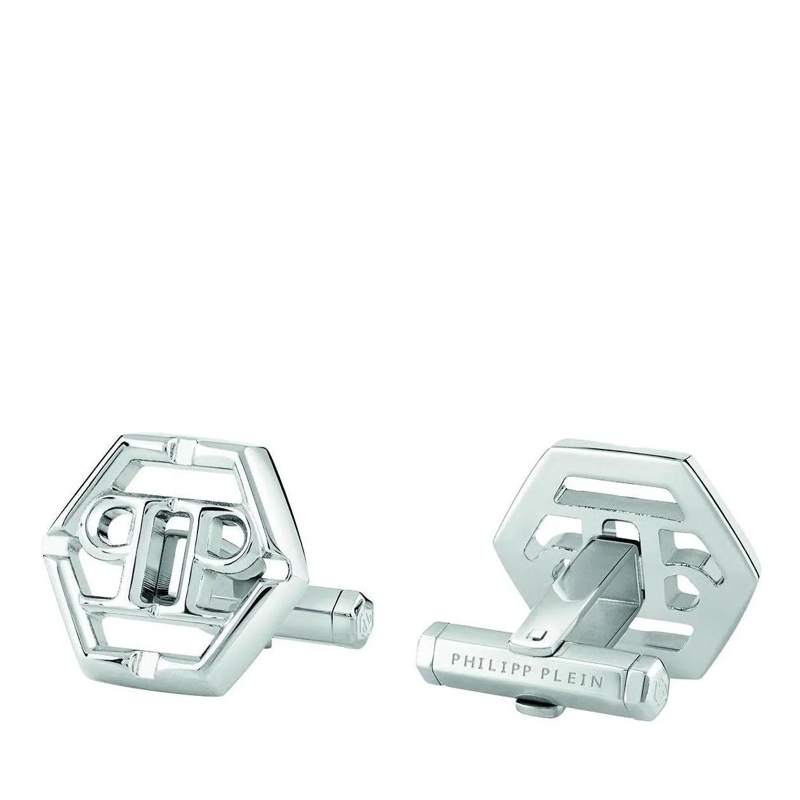 Philipp Plein Manschettenknöpfe Cufflinks Plein Icon silber