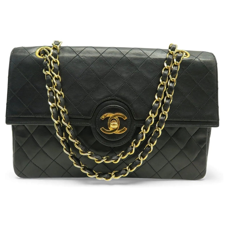 Chanel Schultertasche VINTAGE CHANEL TIMELESS CC RABAT SCHULTERTASCHE AU schwarz