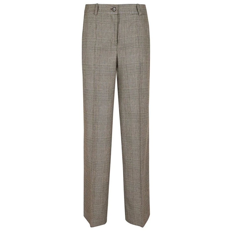 P.A.R.O.S.H.  Relaxed-Fit Pants With Classic Check Pattern Brown