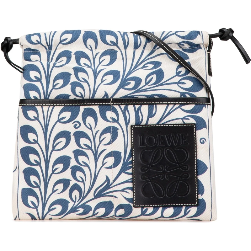 Loewe Schultertasche Anagram Canvas Drawstring Crossbody weiß