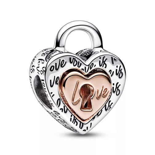 Pandora Heart padlock sterling silver and 14k rose gold-plated Hänge