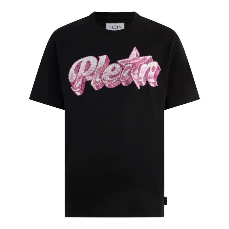 Philipp Plein T-Shirt Round Neck T-Shirt Gummy Plein Stones schwarz