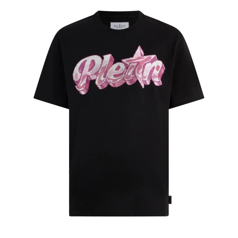 Philipp Plein T-Shirt Round Neck T-Shirt Gummy Plein Stones schwarz