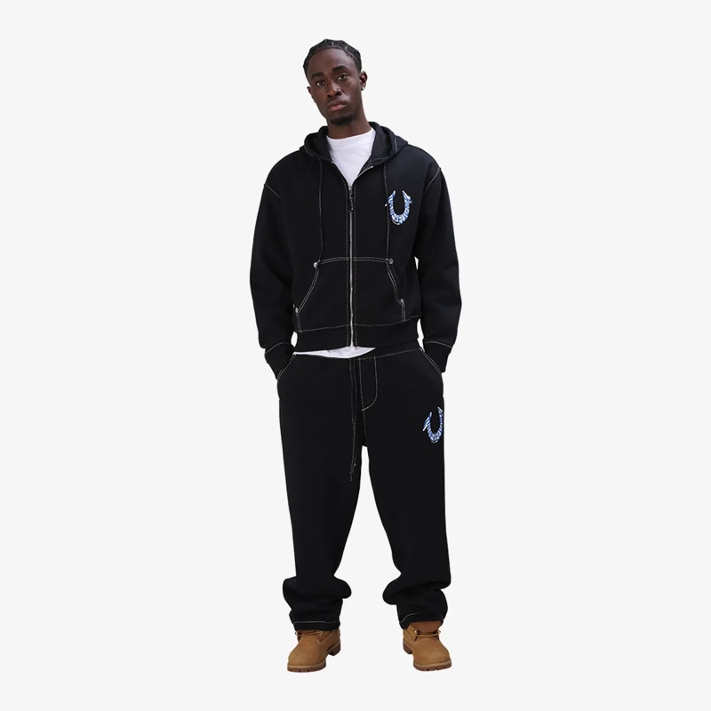 True Religion Hose Sweatpant Baggy Big T schwarz(Image 2)