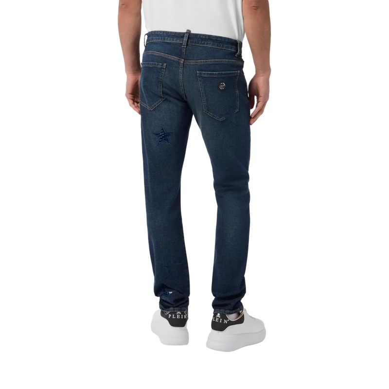 Philipp Plein Jeans mit geradem Bein Super Straight Cut Jeans Cocco Stars blau(Image 2)