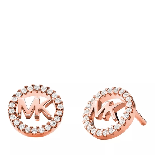 Michael Kors Sterling Silver Logo Stud Earrings 14k Rose Gold- Plated Orecchini a bottone