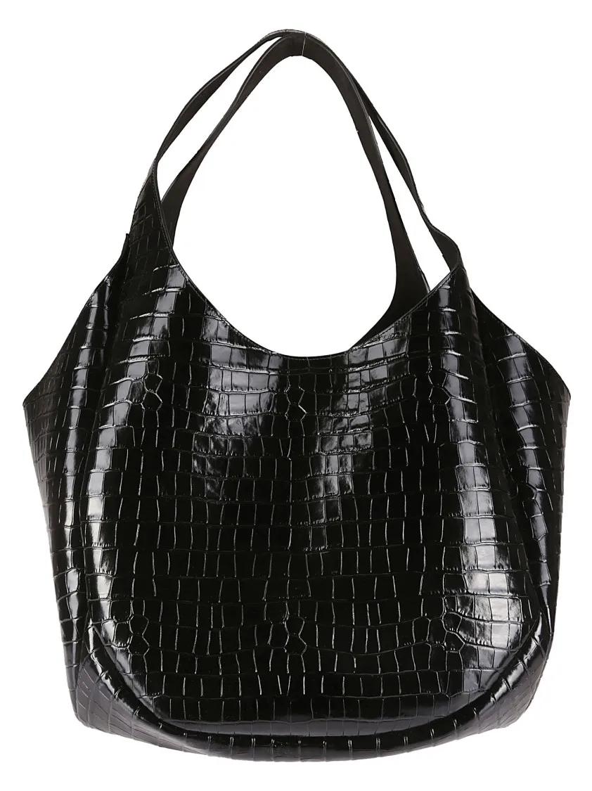 Coperni Totes & shoppers Black Leather Coconut Bag in zwart