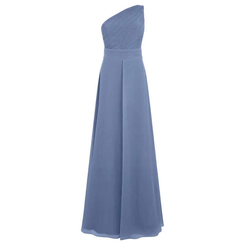 Apart Abendkleid One-Shoulder Chiffonkleid hell-blau