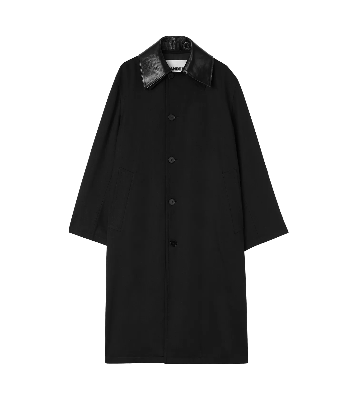 Jil Sander - Mantel mit Lederkragen - Größe 50 - multi